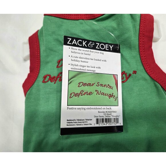 Zack & Zoey Dog Sweater Pullover XXS Dear Santa Define Naughty NWT - Picture 5 of 8